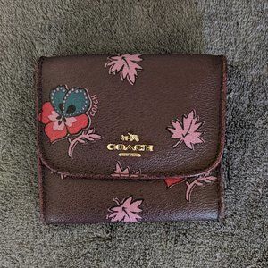 NWOT Coach Purple Floral Wallet